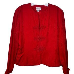Vintage Papell Too Silk Red Top